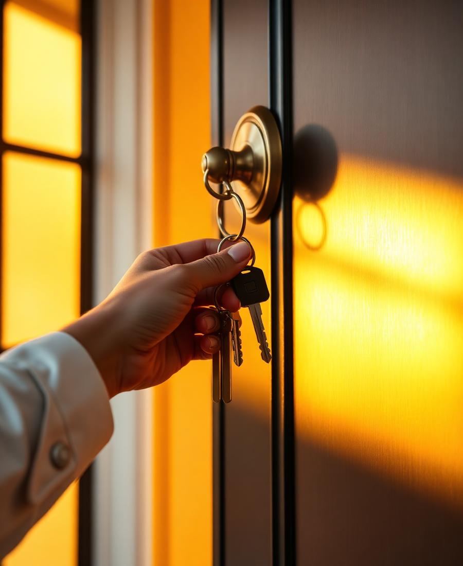 Handing keys at a Virginia home